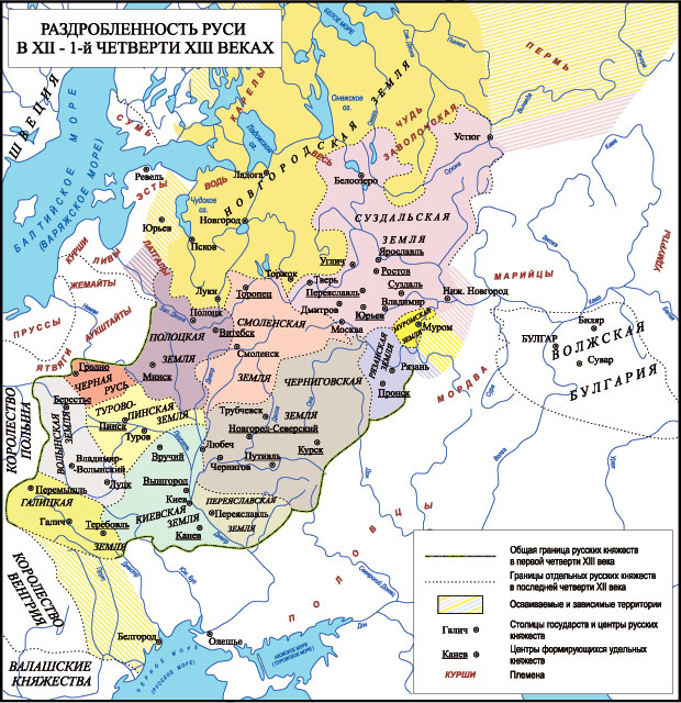 Раздробленность Руси в XII - 1-й четверти XIII веках