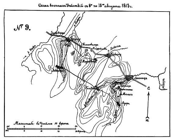 Военные действия с 8 по 18 августа 1813 года