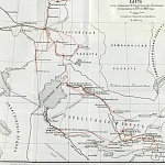 Карта пути, пройденного 4 Туркестанским Линейным Батальоном с 1771 по 1882 год