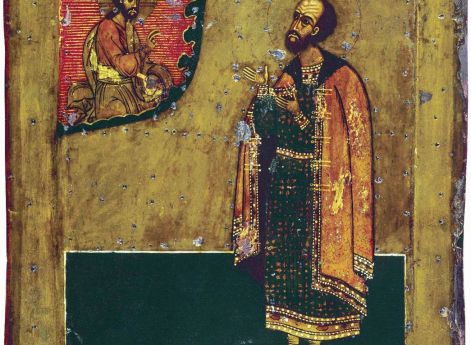 Народное восстание против татар в Твери в 1327 году. Миниатюра из Лицевого летописного свода XVI века