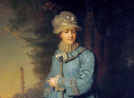 Екатерина II на прогулке в Царскосельском парке. В.Л.Боровиковский. 1794 год