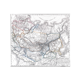 Карта, показывающая путь к России Хана Темучина или Чингиса, который, двинувшись с берегов Онона и Курюлюма, присоединил к себе все Татарские и Монгольские Орды; перешел каменную стену Китая, в 1215 взял Пекин