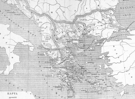 Карта древней Греции.