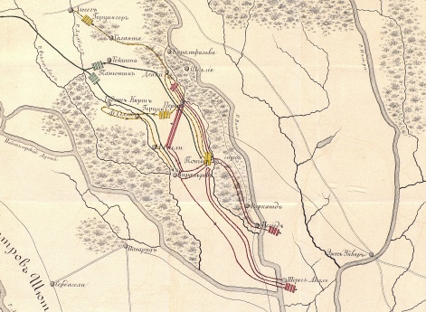 Карта действий с 2 по 9 июня 1849 года