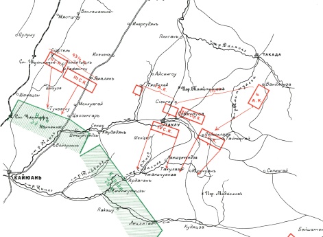 Окончательно принятая группировка 1 армии для перехода в наступление после отбития японских атак