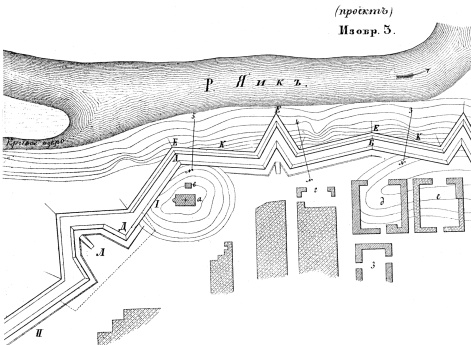 Способы укрепления. Изобр.3. Крепость Оренбургская 1761 год (проект)