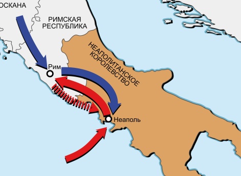 Вторая антифранцузская коалиция 1798–1802 гг. Карта кампании в Центральной Италии в 1798-1799 гг.
