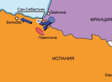 Первая антифранцузская коалиция 1792–1795 гг. Карта кампании на Пиренеях в 1794-1795 г.